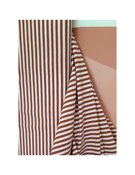 Cranberry mariniere jersey de coton a rayures rouge brique et blanc