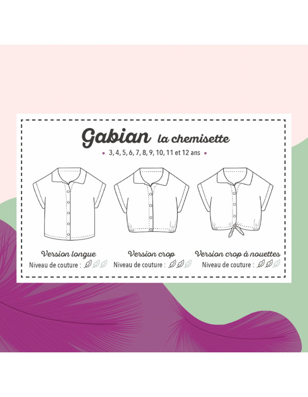 Cranberry, patron garcon enfant mixte chemisette gabian, Marmai patterns du 3 au 12 ans