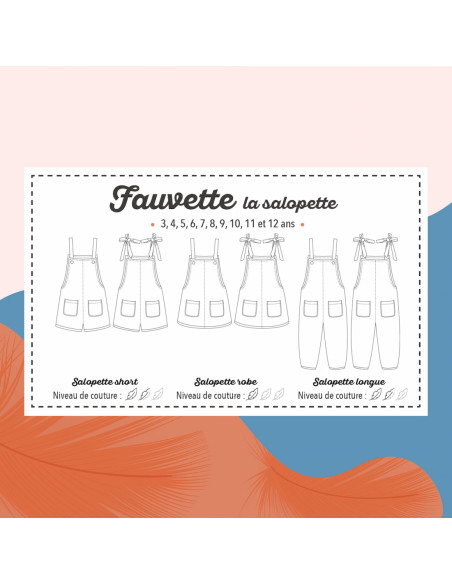 Cranberry, patron enfant mixte salopette fauvette du 3 au 12 ans marmai patterns