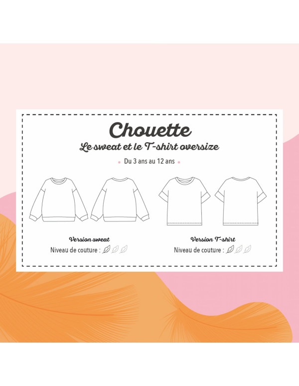 Cranberry, patron enfant mixte sweat et tshirt oversize chouette du 3 au 12 ans Marmai patterns