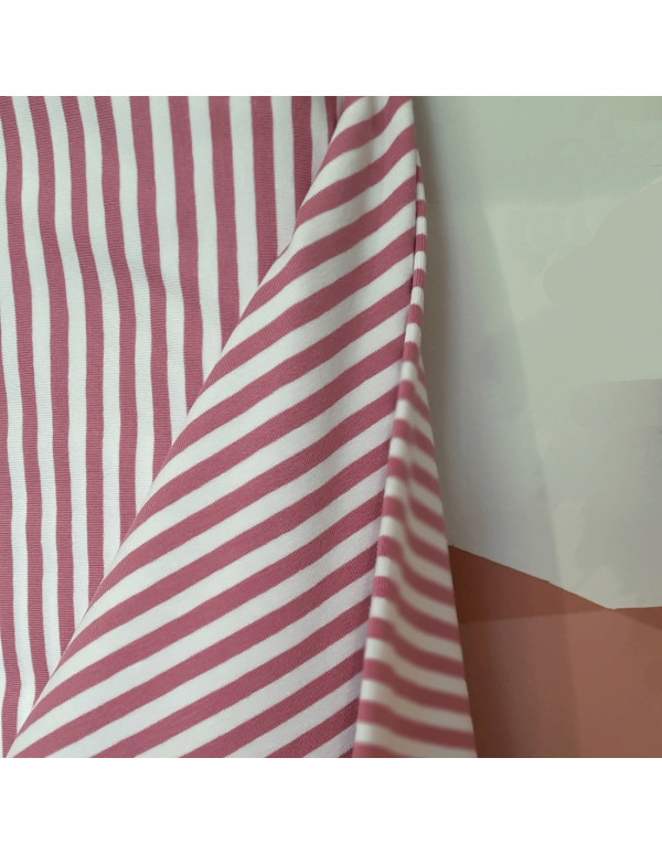 Cranberry mariniere jersey de coton a rayures rose et blanc
