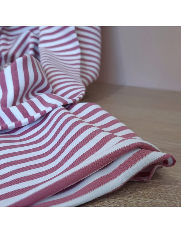 Cranberry mariniere jersey de coton a rayures rose et blanc