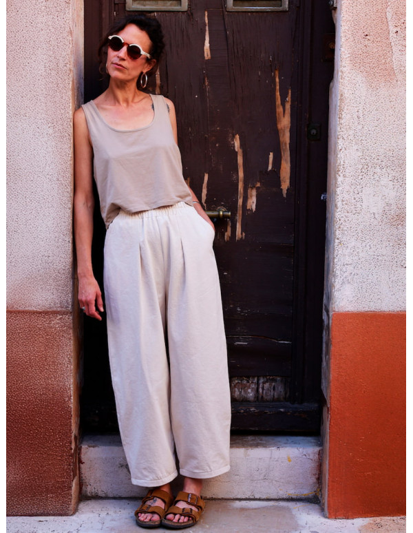 Cranberry, patron pochette femme Pantalon wide leg ou barrel Inti 2XS au 4XL Marmai