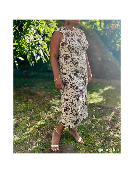 Cranberry, Twill de viscose Lydia Ivory, Ivoire et chocolat, Mind the Maker, Chutdoo