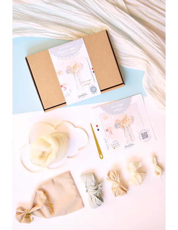 Cranberry, kit tissage tissez-moi mon nuage poetique blanc, Atelier poetis