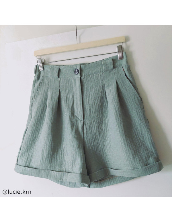 Double gaze de coton Cranberry, vert d'eau, paillettes