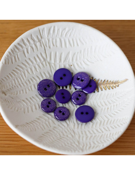 Cranberry, bouton glitter deux trous bleu purple rain 12mm, Lise Tailor