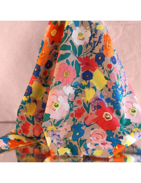 Cranberry, tissu batiste de coton biologique lily jardins anglais madame iris