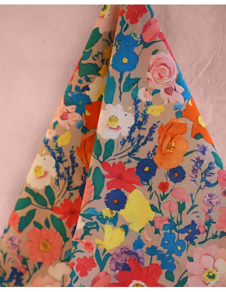 Cranberry, tissu batiste de coton biologique lily jardins anglais madame iris