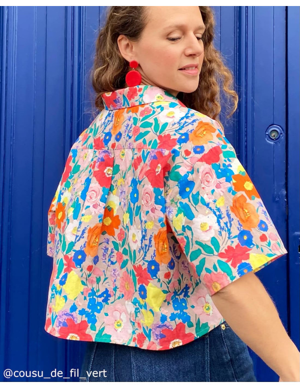 Cranberry, tissu batiste de coton biologique lily jardins anglais madame iris