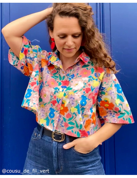 Cranberry, tissu batiste de coton biologique lily jardins anglais madame iris