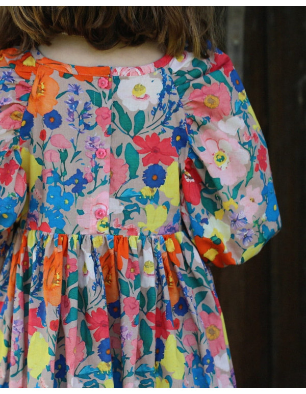 Cranberry, tissu batiste de coton biologique lily jardins anglais madame iris