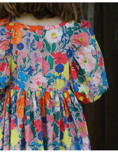 Cranberry, tissu batiste de coton biologique lily jardins anglais madame iris