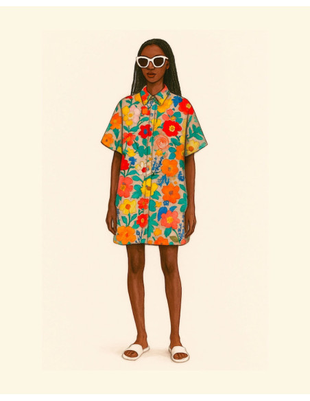 Cranberry, tissu batiste de coton biologique lily jardins anglais madame iris