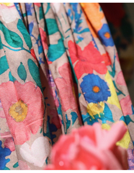 Cranberry, tissu batiste de coton biologique lily jardins anglais madame iris