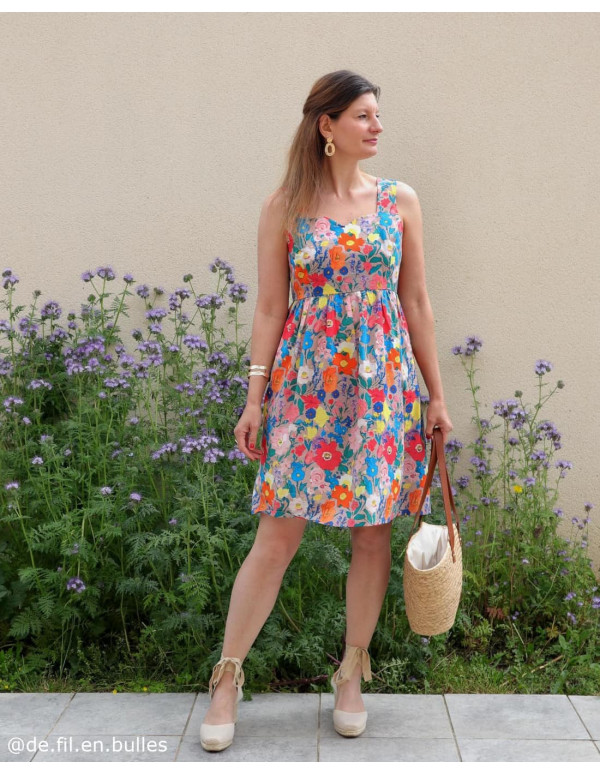 Cranberry, tissu batiste de coton biologique lily jardins anglais madame iris