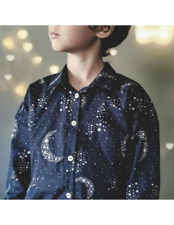 Cranberry, tissu batiste de coton biologique nuit etoilee atelier rubael