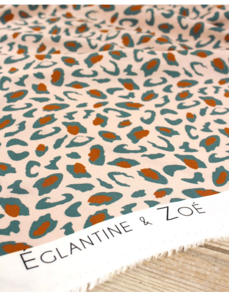 Cranberry, tissu viscose Bagheera vert eucalyptus eglantine et zoe