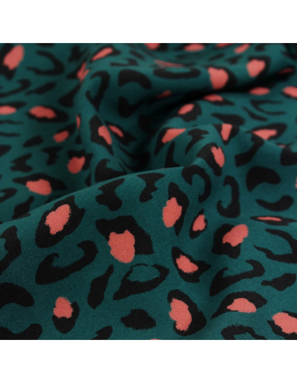 Cranberry, tissu viscose Bagheera vert dark lagune eglantine et zoe