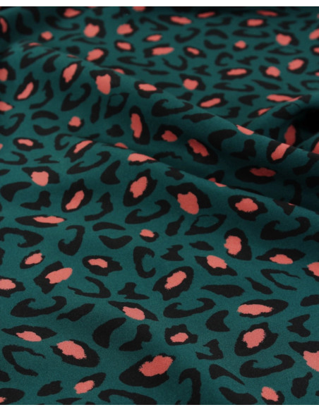 Cranberry, tissu viscose Bagheera vert dark lagune eglantine et zoe