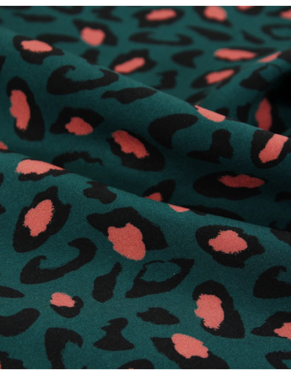 Cranberry, tissu viscose Bagheera vert dark lagune eglantine et zoe