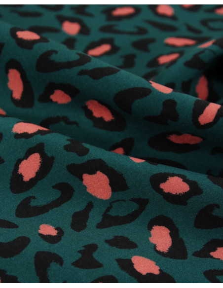 Cranberry, tissu viscose Bagheera vert dark lagune eglantine et zoe