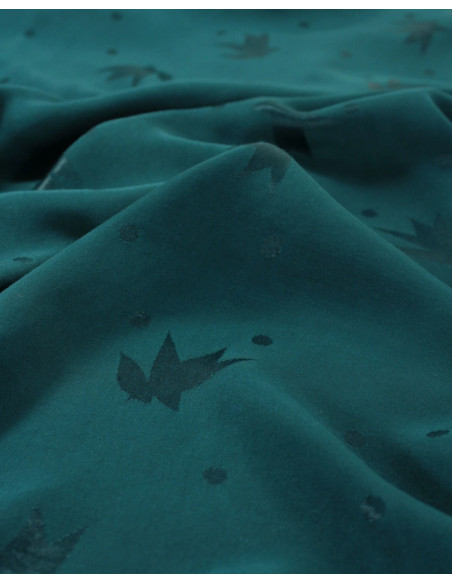 Cranberry, jacquard de viscose streli vert dark lagune eglantine et zoe