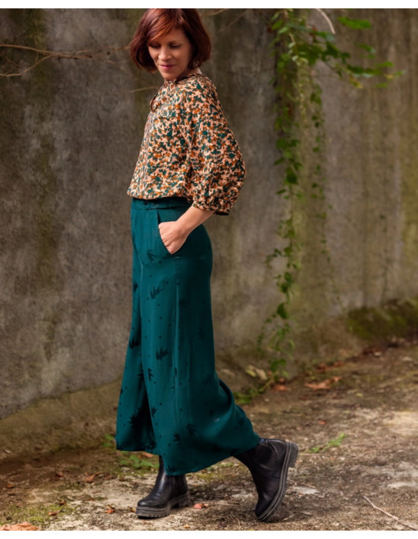 Cranberry, jacquard de viscose streli vert dark lagune eglantine et zoe