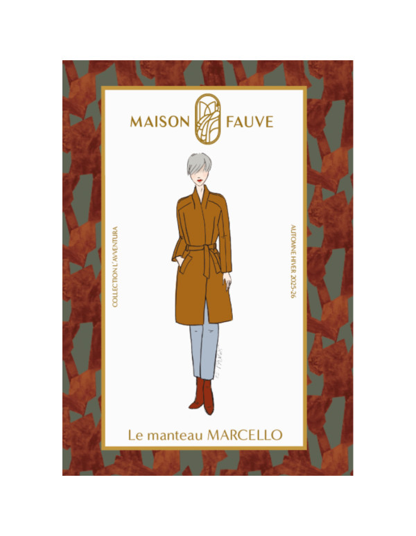 Cranberry, patron femme manteau marcello du 34 au 52 Maison Fauve