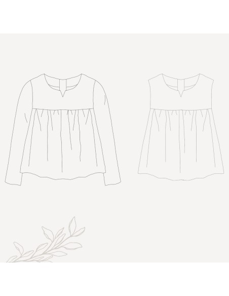 Cranberry, Patron Fille, Blouse Lombarde (du 2 au 14 ans), Rose des Vents