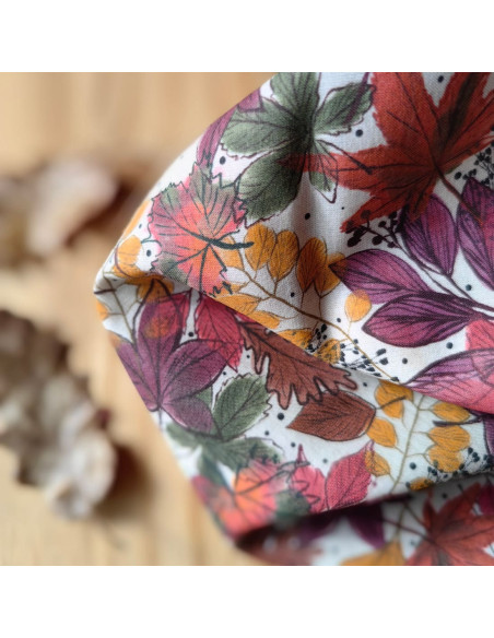 Cranberry tissu batiste de coton biologique tapis de feuilles atelier rubael