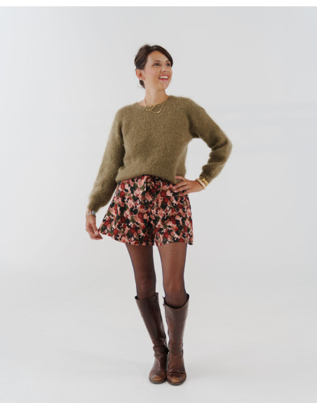 cranberry twill de viscose ecovero flower drips lise tailor