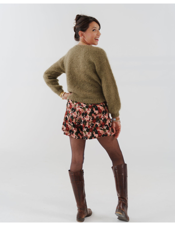 cranberry twill de viscose ecovero flower drips lise tailor