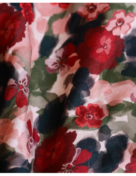 cranberry twill de viscose ecovero flower drips lise tailor