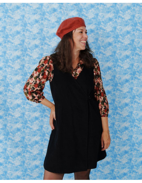 cranberry twill de viscose ecovero flower drips lise tailor