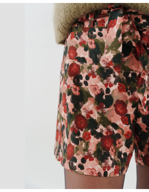 cranberry twill de viscose ecovero flower drips lise tailor