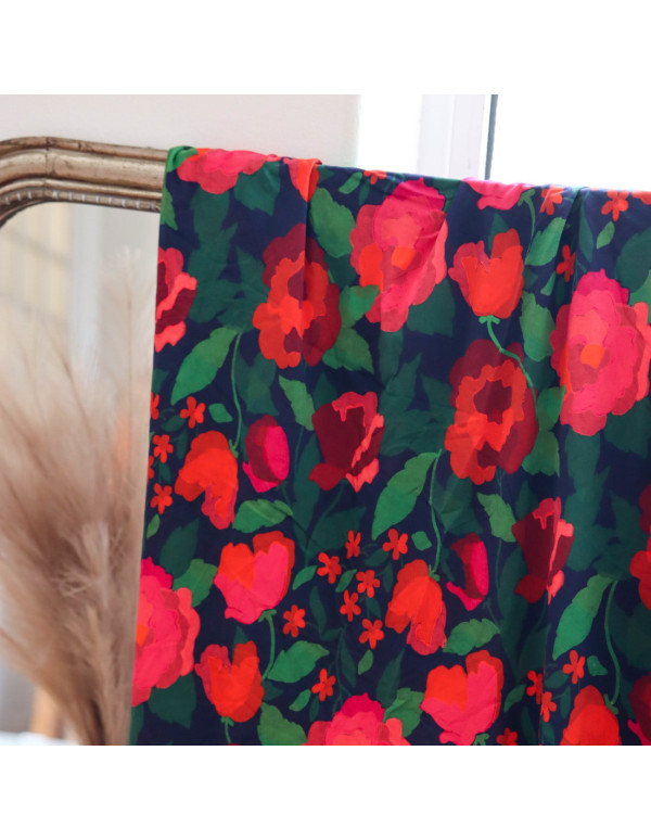 cranberry popeline de viscose ecovero la roseraie lise tailor