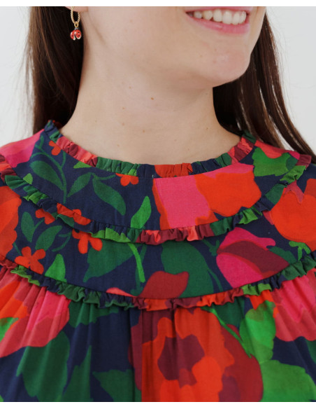 cranberry popeline de viscose la roseraie lise tailor