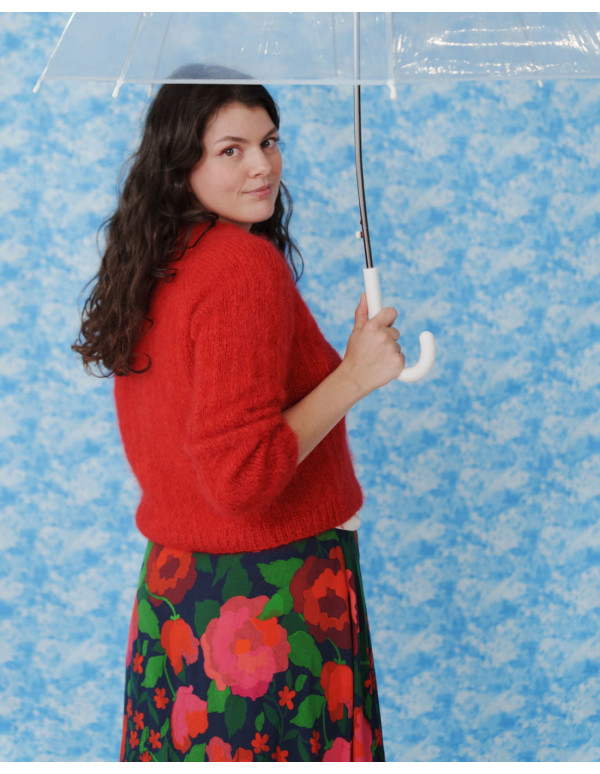 cranberry popeline de viscose la roseraie lise tailor