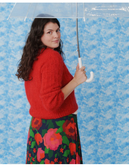 cranberry popeline de viscose la roseraie lise tailor