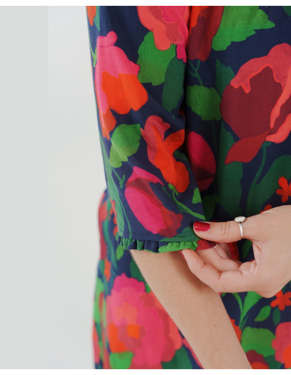 cranberry popeline de viscose la roseraie lise tailor