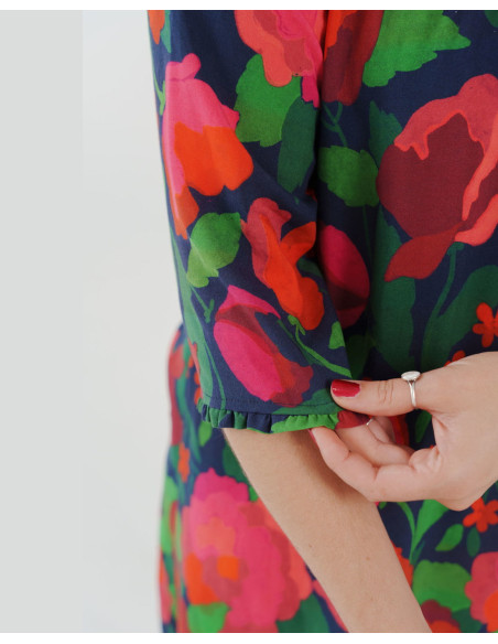 cranberry popeline de viscose la roseraie lise tailor