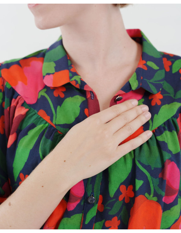 cranberry popeline de viscose la roseraie lise tailor