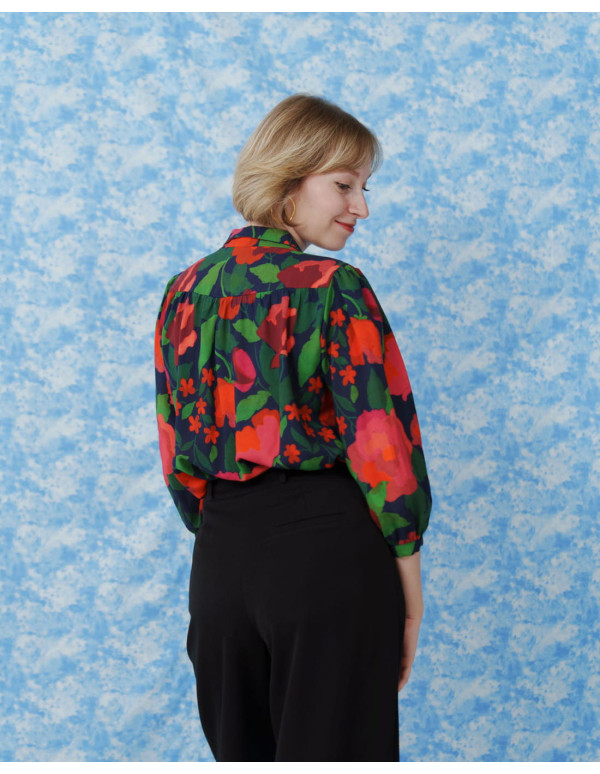 cranberry popeline de viscose la roseraie lise tailor