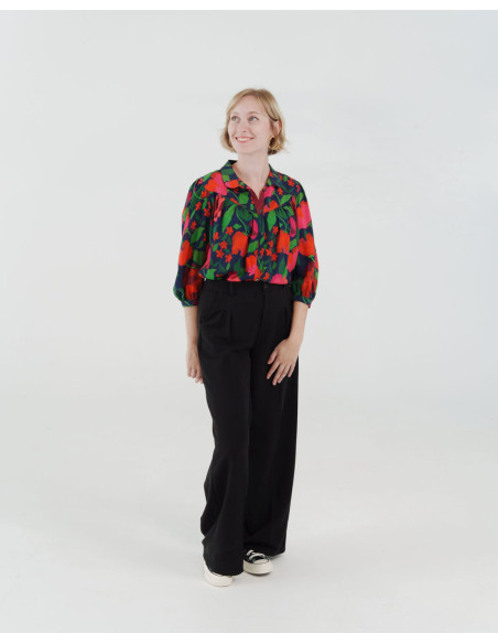 cranberry popeline de viscose la roseraie lise tailor