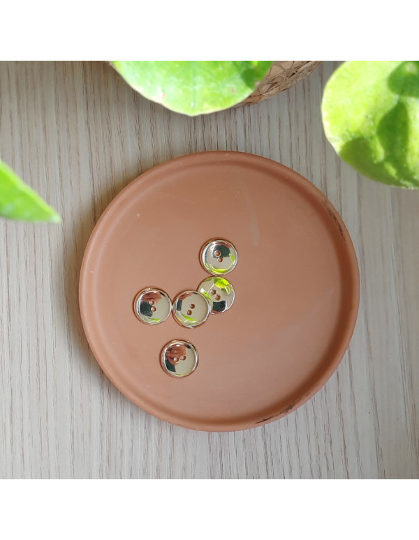 Cranberry boutons metal dore or brillant 18mm