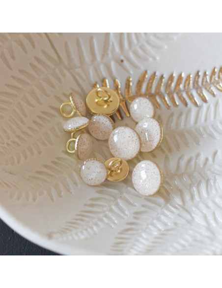 cranberry bouton de bottine paillete or blanc casse 11mm lise tailor