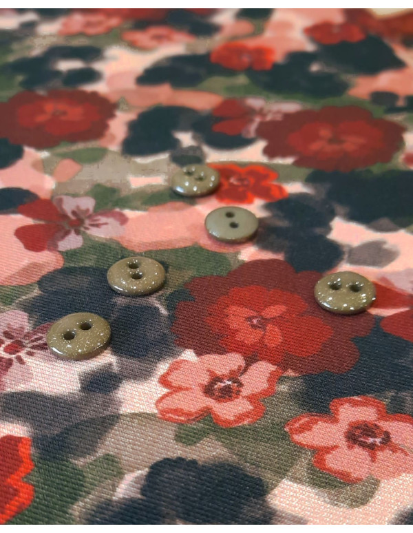 cranberry bouton glitter deux trous vert kaki 12mm lise tailor