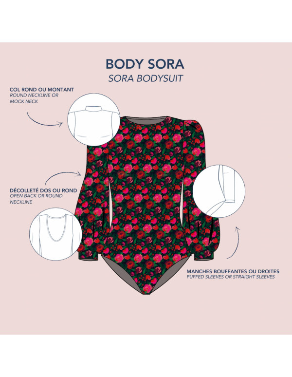 Cranberry patron femme body sora du 34 au 52 Lise Tailor