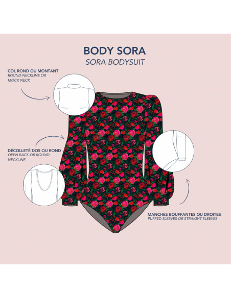 Cranberry patron femme body sora du 34 au 52 Lise Tailor